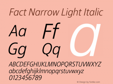 Fact Narrow Light Italic Version 1.000图片样张