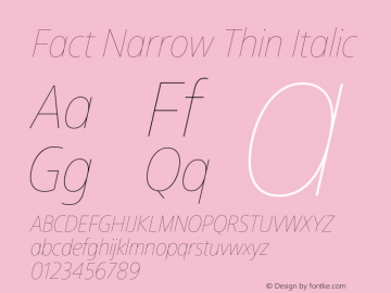 Fact Narrow Thin Italic Version 1.000图片样张