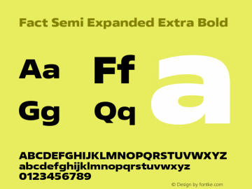 Fact Semi Expanded Extra Bold Version 1.001图片样张