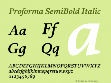 Proforma SemiBold Italic 001.000图片样张