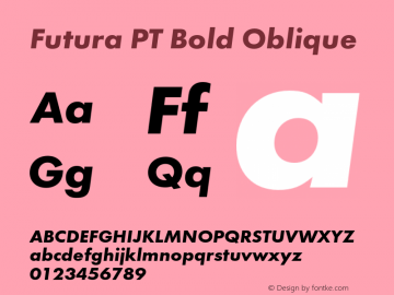 Futura PT Bold Oblique Version 1.007图片样张