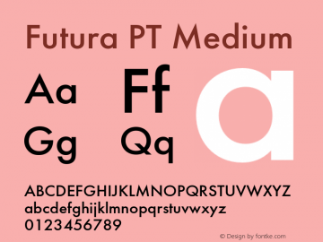 Futura PT Medium Version 1.007图片样张