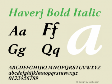 Haverj Bold Italic Version 1.000;PS 001.001;hotconv 1.0.38图片样张