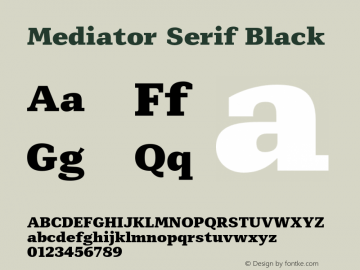 Mediator Serif Black Version 1.0图片样张