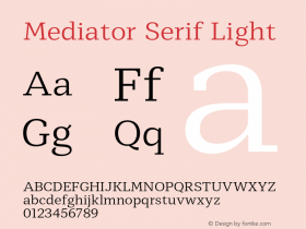 Mediator Serif Light Version 1.0图片样张