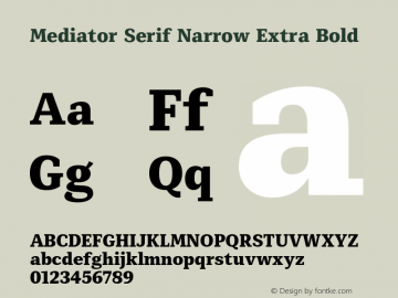 Mediator Serif Narrow ExtBd Version 1.0图片样张