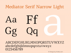 Mediator Serif Narrow Light Version 1.0图片样张