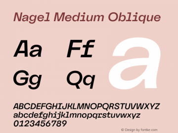 Nagel Medium Oblique Version 1.000图片样张