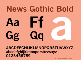 News Gothic Bold Version 2.000图片样张