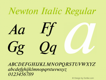 Newton Italic Version 2.000图片样张