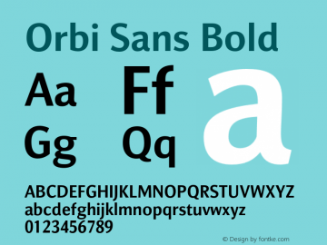 Orbi Sans Bold Version 1.000图片样张