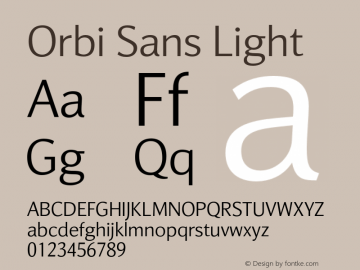Orbi Sans Light Version 1.000图片样张