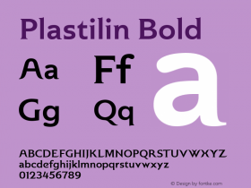 Plastilin Bold Version 1.000 2008 initial release图片样张