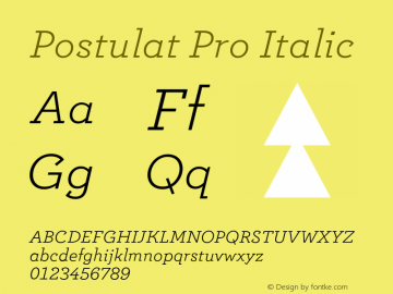 Postulat Pro Italic Version 1.000;FEAKit 1.0图片样张