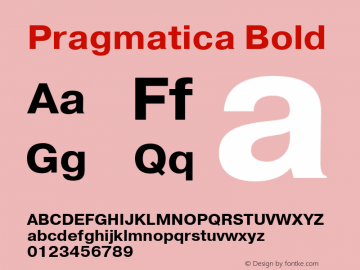 Pragmatica-Bold Version 3.000图片样张