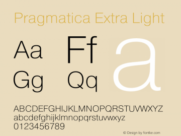 Pragmatica-ExtraLight Version 3.000图片样张