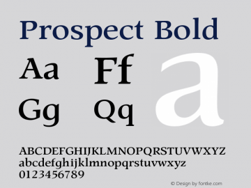 Prospect Bold Version 1.000 2007 initial release图片样张