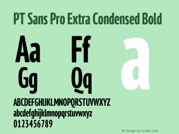 PT Sans Pro Extra Condensed Bold Version 1.000图片样张