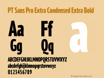 PT Sans Pro Extra Condensed  Extra Bold Version 1.000图片样张