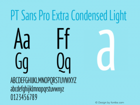 PT Sans Pro Extra Condensed Light Version 1.000图片样张