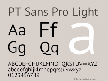 PT Sans Pro Light Version 1.001图片样张