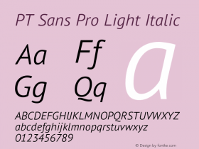PT Sans Pro Light Italic Version 1.001图片样张