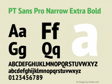 PT Sans Pro Narrow Extra Bold Version 1.000图片样张