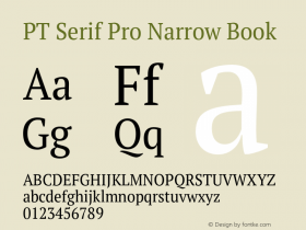 PT Serif Pro Narrow Book Version 1.000图片样张