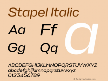 Stapel Italic Version 1.000图片样张