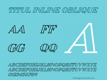 Titul Inline Oblique Version 1.000图片样张