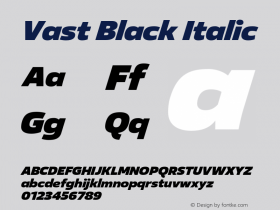 Vast Black Italic Version 1.000图片样张