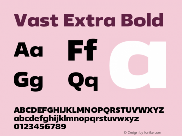 Vast Extra Bold Version 1.001图片样张