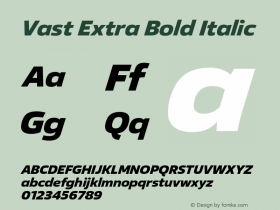 Vast Extra Bold Italic Version 1.000图片样张