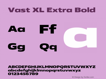 Vast XL Extra Bold Version 1.001图片样张