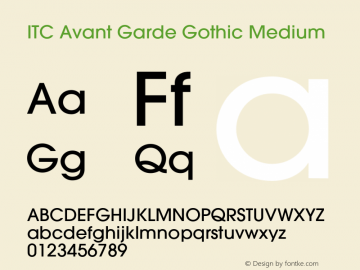ITC Avant Garde Gothic Medium 001.000 Font Sample