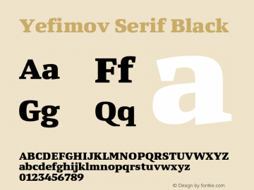 Yefimov Serif Black Version 1.000图片样张