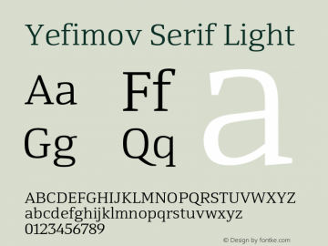 Yefimov Serif Light Version 1.000图片样张