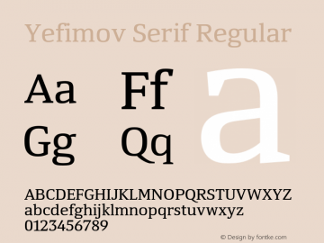 Yefimov Serif Version 1.000图片样张