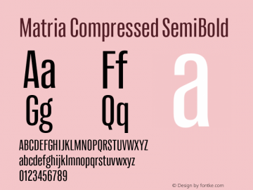Matria Compressed SemiBold Version 1.001图片样张