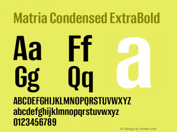 Matria Condensed ExtraBold Version 1.001图片样张