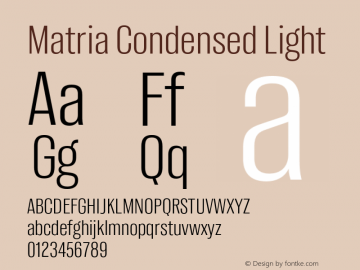 Matria Condensed Light Version 1.001图片样张