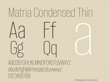 Matria Condensed Thin Version 1.001图片样张