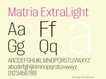 Matria ExtraLight Version 1.001图片样张