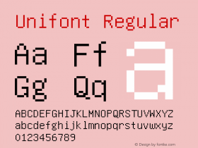 Unifont-Regular Version 1.0图片样张