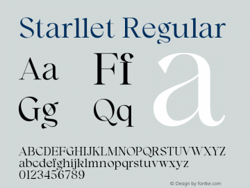 Starllet-Regular Version 1.001;Fontself Maker 3.5.4图片样张