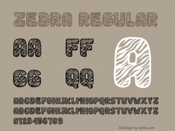 Zebra Version 1.00;July 6, 2023;FontCreator 12.0.0.2525 32-bit图片样张