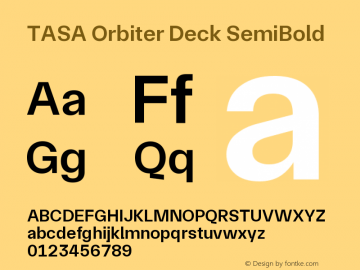 TASA Orbiter Deck SemiBold Version 1.000;Glyphs 3.1.2 (3151)图片样张