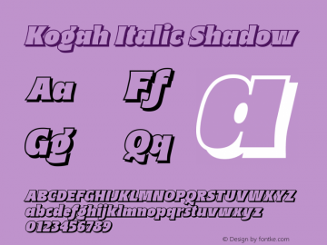 Kogah-ItalicShadow Version 1.001;Fontself Maker 3.5.4图片样张