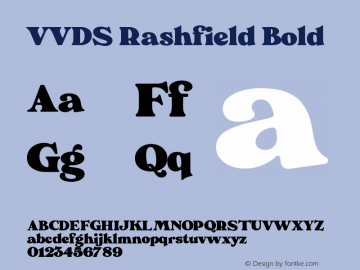 VVDS Rashfield Bold Version 1.000;hotconv 1.0.109;makeotfexe 2.5.65596图片样张