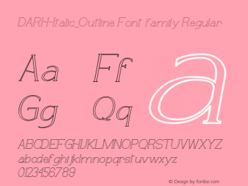 DARH-Italic_Outline Font family Regular Version 1.000;Glyphs 3.1.1 (3134)图片样张